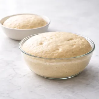 Dve fazi vzhajanja testa z enakomerno strukturo in napeto površino