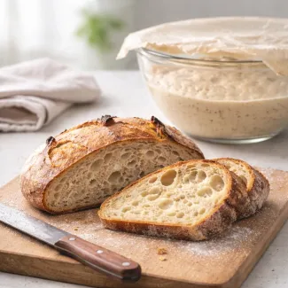 Kruh po hladni fermentaciji z odprto sredico in hrustljavo skorjo