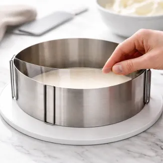 Kako pravilno namestiti acetatno folijo v tortni obroč za popolnoma raven rob