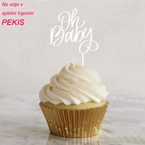 MINI bel topper za sladice Oh Baby (Baby Shower)