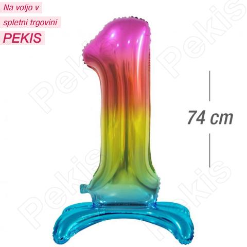 Stoječi folija balon 74 cm (mavričen) št.1
