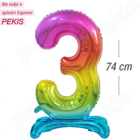 Stoječi folija balon 74 cm (mavričen) št.3