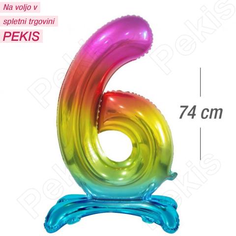 Stoječi folija balon 74 cm (mavričen) št.6