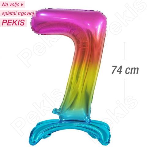 Stoječi folija balon 74 cm (mavričen) št.7