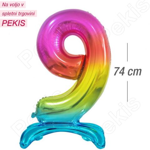 Stoječi folija balon 74 cm (mavričen) št.9