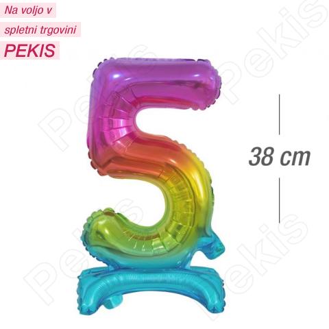 Stoječi folija balon 38 cm (mavričen) št.5