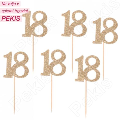 Dekoracija za muffine (6 kom) 18 let
