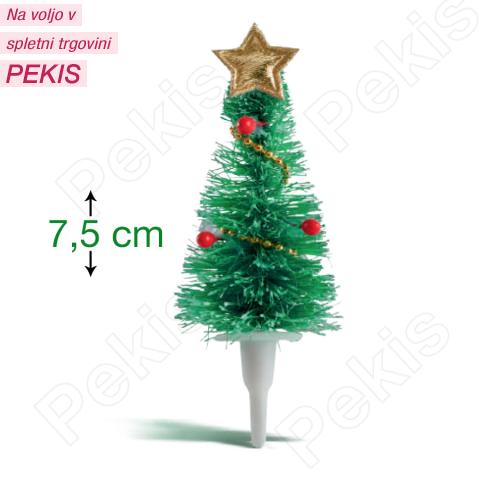 Smreka z zvezdo za dekoracijo sladic (7,5 cm)