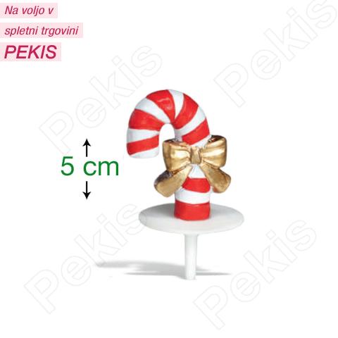 Božična dekoracija na palčki (5 cm, sladkorna palčka) št.3