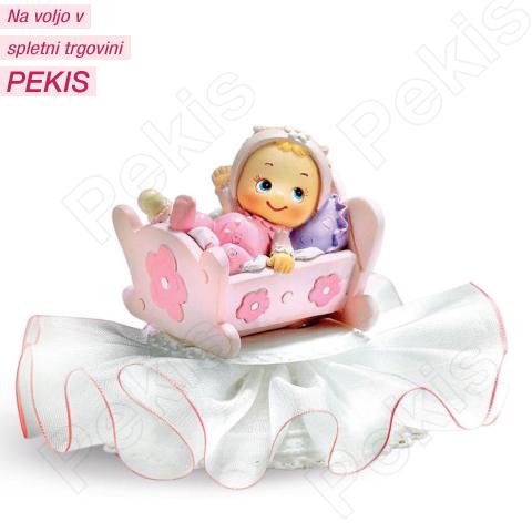 Figurica DEKLICA v zibelki na podstavku