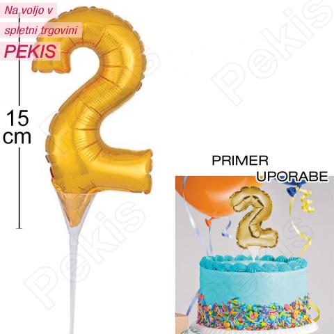 Topper za torto Zlat Balon št.2