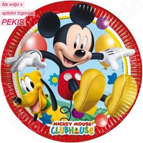 Papirnati krožniki Miki Miška (Rdeči) 23 cm