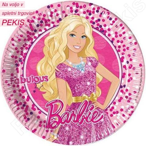 Papirnati krožniki Barbi 23 cm