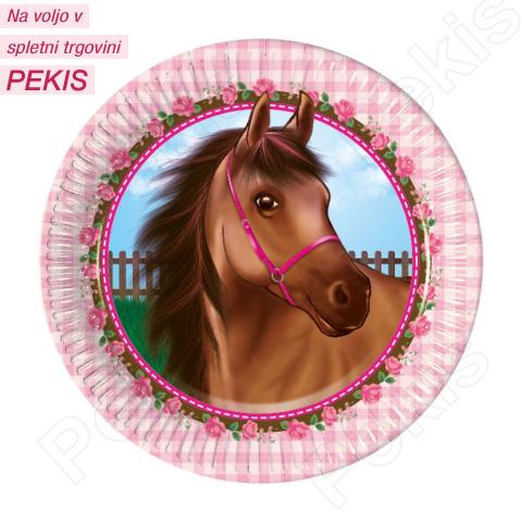 Papirnati krožniki Konji 19,5 cm