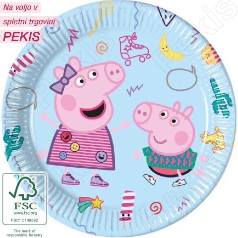Papirnati krožniki Pujsa Pepa 23 cm