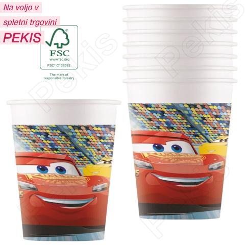 Papirnati kozarci Cars, Strela Mcqeen, 200 ml, 8 kom