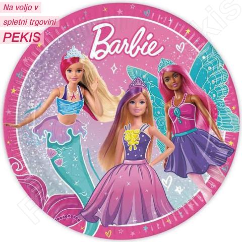 Papirnati krožniki Barbi 23 cm