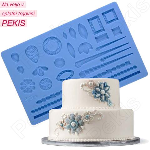 Wilton silikonski modelček DRAGULJI