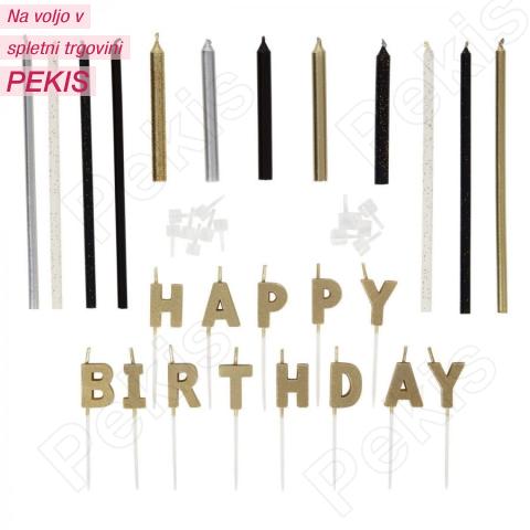 Svečke Wilton Happy Birthday Metalik zabava, 25 kom