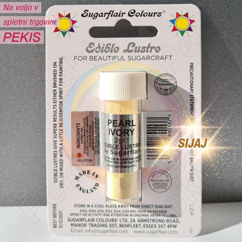 Sugarflair Pearl Ivory (Biserna Slonokoščena) barva v prahu