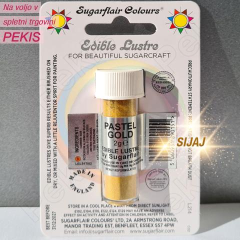 Sugarflair Pastel Gold (Pastelno Zlata) barva v prahu