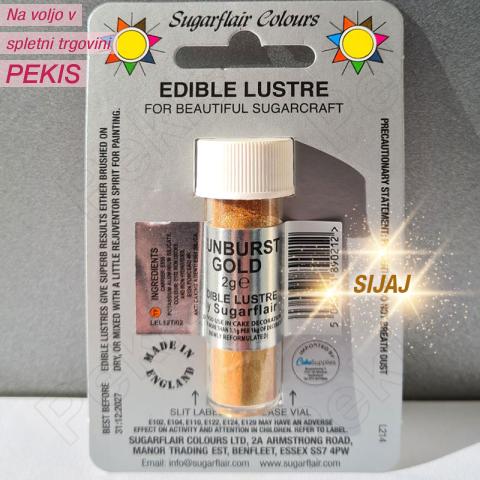 Sugarflair Sunburst Gold (Sončno Zlata) barva v prahu