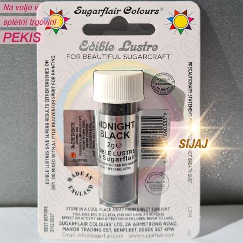 Sugarflair Midnight Black (Polnočno Črna) barva v prahu
