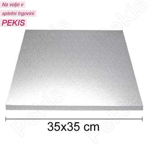 Podstavek 35x35cm, debelina 10mm – Srebrn