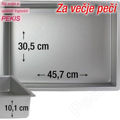PME pravokotni pekač za biskvit 45,7 x 30,5 cm + 3cm roba, višina 10,1 cm