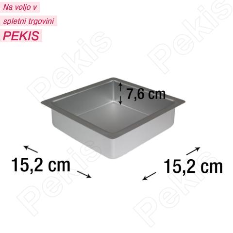 PME kvadraten pekač za biskvit 15,2 x 15,2 cm, višina 7,6 cm