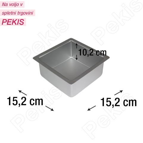 PME kvadraten pekač za torte 15,2 x 15,2 cm, višina 10,2 cm