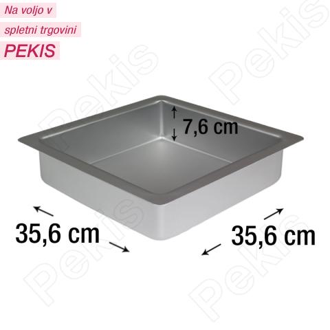 PME kvadraten pekač za biskvit 35,6 x 35,6 cm, višina 7,6 cm