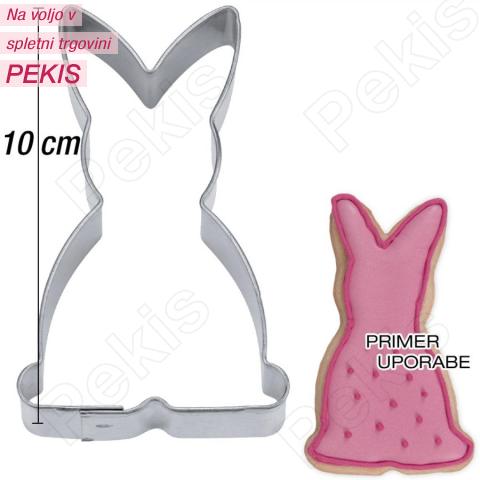 Modelček Sedeči zajček 10 cm, pločevina