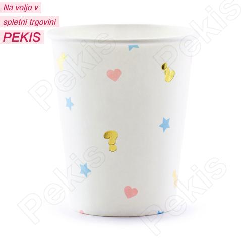 Papirnati kozarci Fantek ali punčka, 200 ml, 6 kom (Baby Shower)