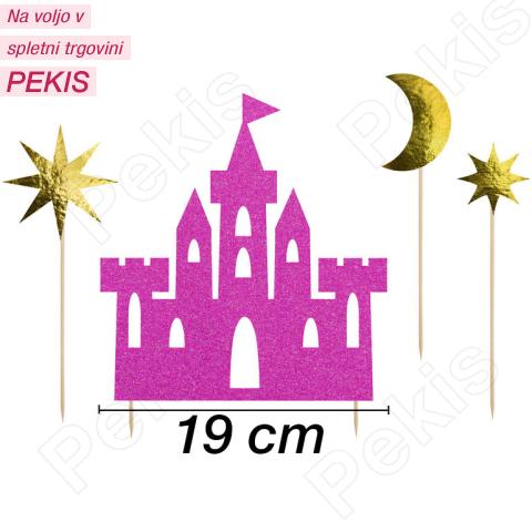 Topper za torto Princeskin Grad, 4 kom
