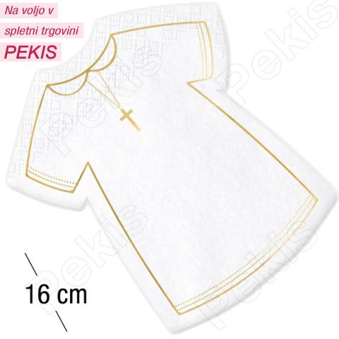Servieti svečana obleka obhajilo z zlato obrobo (16 cm)