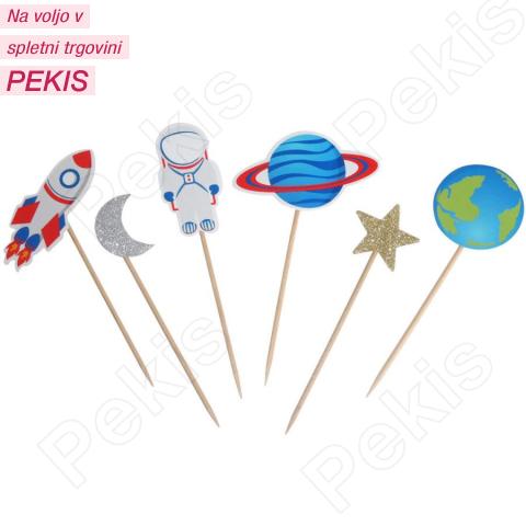 Dekoracija za muffine (6 kom) astronavt