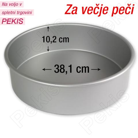 PME okrogel pekač za torte 38,1 cm + 3cm roba, višina 10,2 cm