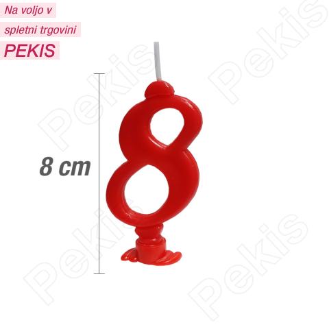 Svečka številka 8 - rdeča