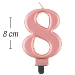 Metalik rose-gold svečka št.8
