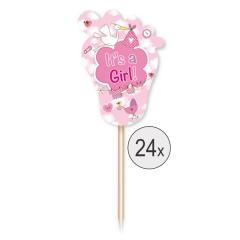 Dekoracija rojstvo deklica, 24 kom (Baby Shower)