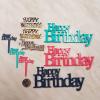 Topper za torto Happy Birthday 7,5 cm, Roza